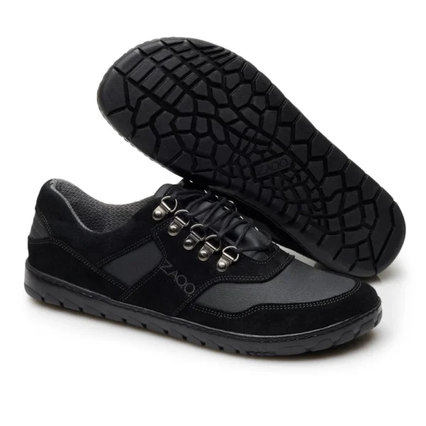 ZAQQ HIQE Low Black Waterproof vízálló barefoot túracipő