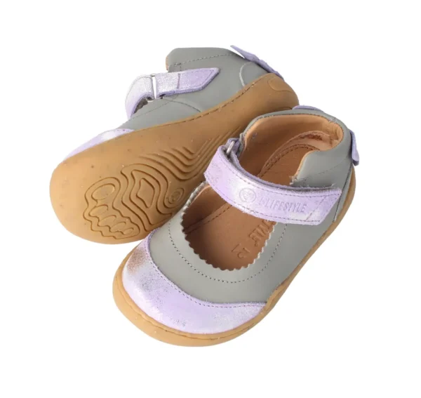 bLifestyle MANIOLA nappa taupe Mary Jane barefoot balerina